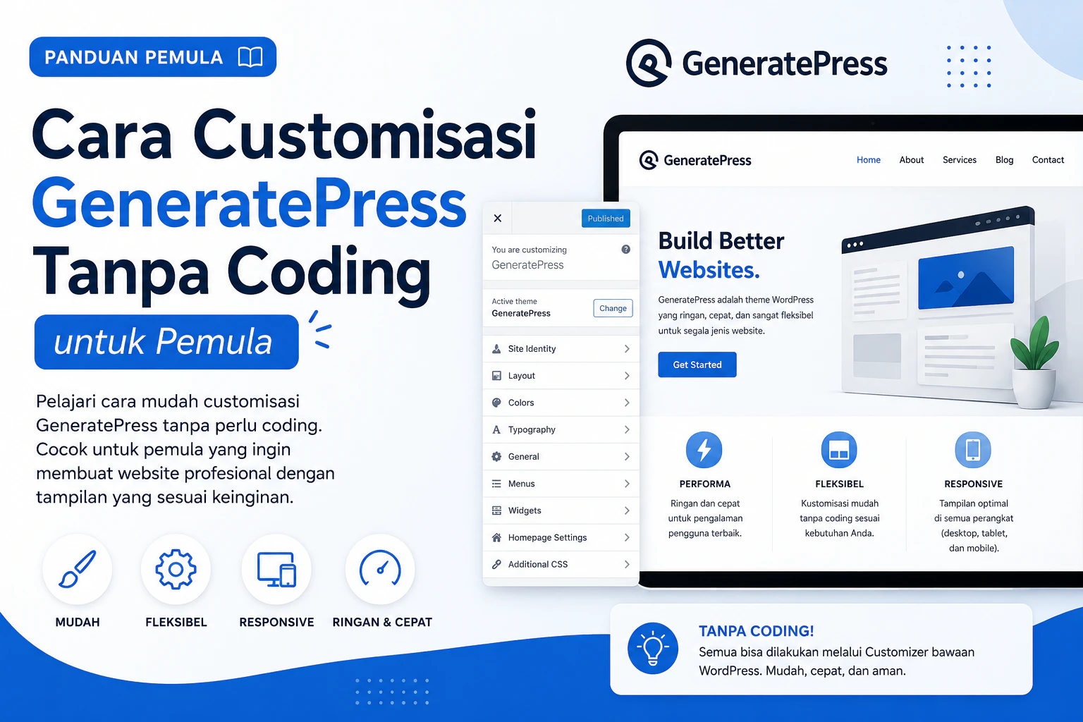 Cara Customisasi GeneratePress Tanpa Coding untuk Pemula